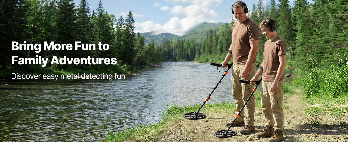 SucceBuy Waterproof Metal Detector 12" High Accuracy Gold Detector Adults Display Headphones 7 Modes Adjustable IP68 for Hunting