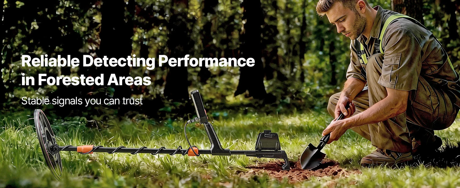 SucceBuy Waterproof Metal Detector 12" High Accuracy Gold Detector Adults Display Headphones 7 Modes Adjustable IP68 for Hunting