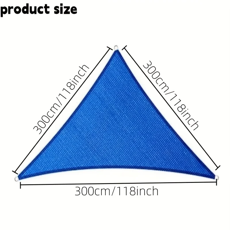 Triangle Sun Shade Sail - 10' X 10' X 10', Breathable Sunshades for Outdoor Patio, Garden, Deck, Yard, Tear & Fade, UV Block Awnings for Patio Shade with Ropes Resist Wear (Blue)