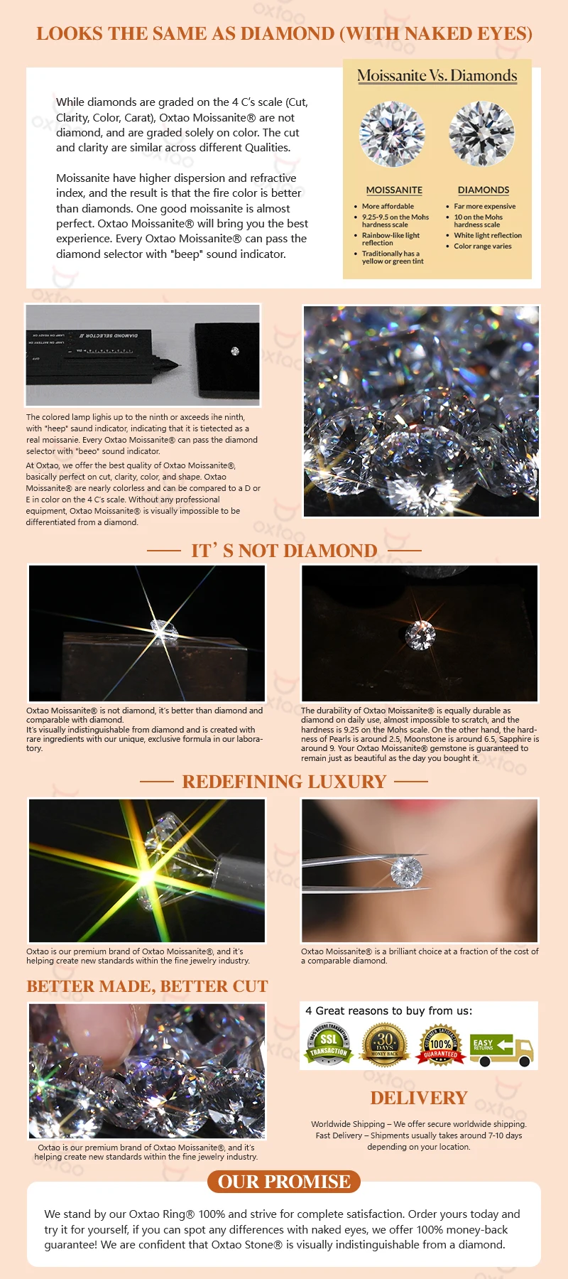 OXTAO 3.0mm D VVS1 Certified Moissanite Eternal Ring for Women 14K Gold Filled Stackable Jewelry Ring Wedding Anniversary Gift