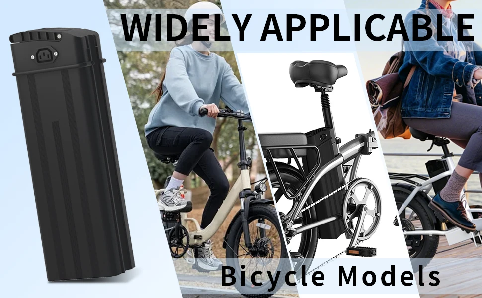 RQTBPOW 48V E-bike Battery, 12Ah/15Ah/20Ah/25Ah E-bike Battery with 3A Charge/Safe Lock/Indicator Light for 0-1200W Electric Bike/Folding Bike/Mountain Bike