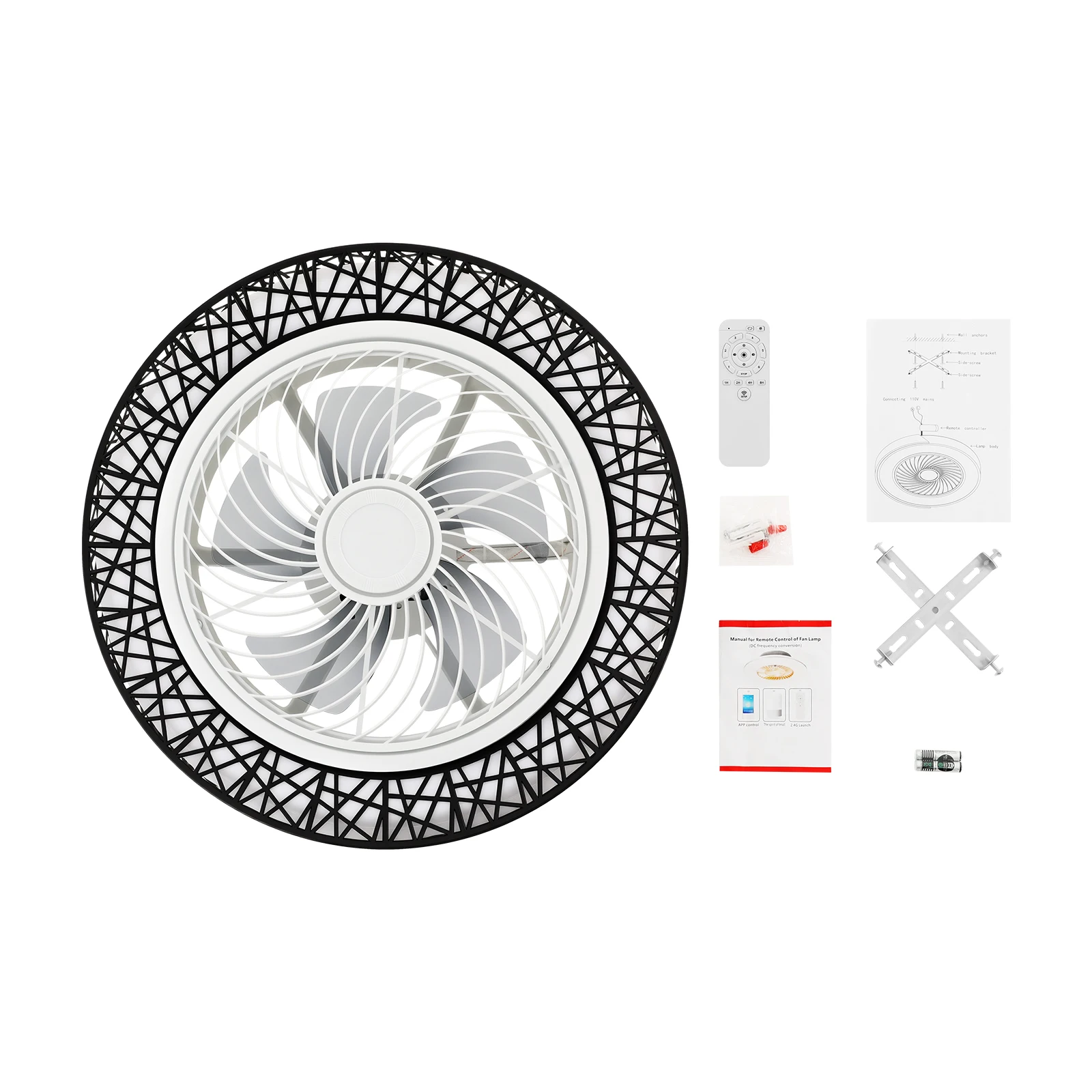 18.5 Inch Contemporary Ceiling Air Circulator with Integrated Illumination, Minimalist Dual-Use Lighted Fan Fixture, Wireless Remote Operated Ceiling Ventilation Lamp