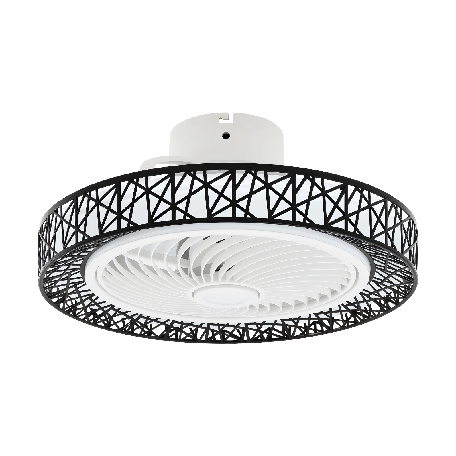 18.5 Inch Contemporary Ceiling Air Circulator with Integrated Illumination, Minimalist Dual-Use Lighted Fan Fixture, Wireless Remote Operated Ceiling Ventilation Lamp