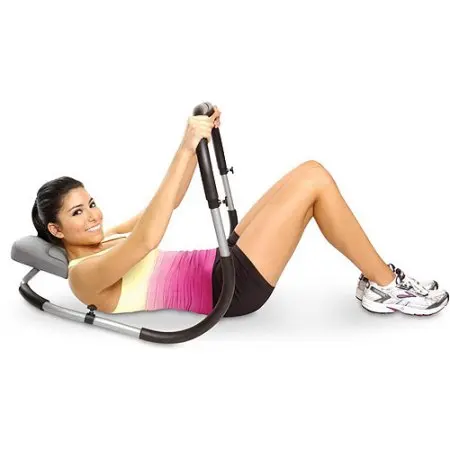 Barbell Ab Exerciser for Core Strength Training and Muscle Toning at Home or Gym
