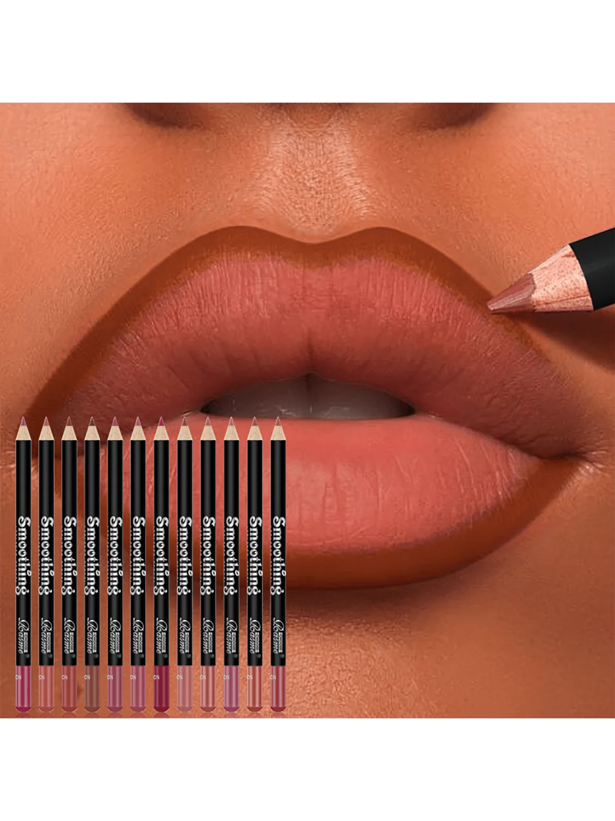 12 Colors Velvet Matte Liquid Lipstick Set with 12Pcs Matching Lip Liner Pencils, Long Lasting Waterproof Non-stick Cup Lip Makeup Kit Gift Box