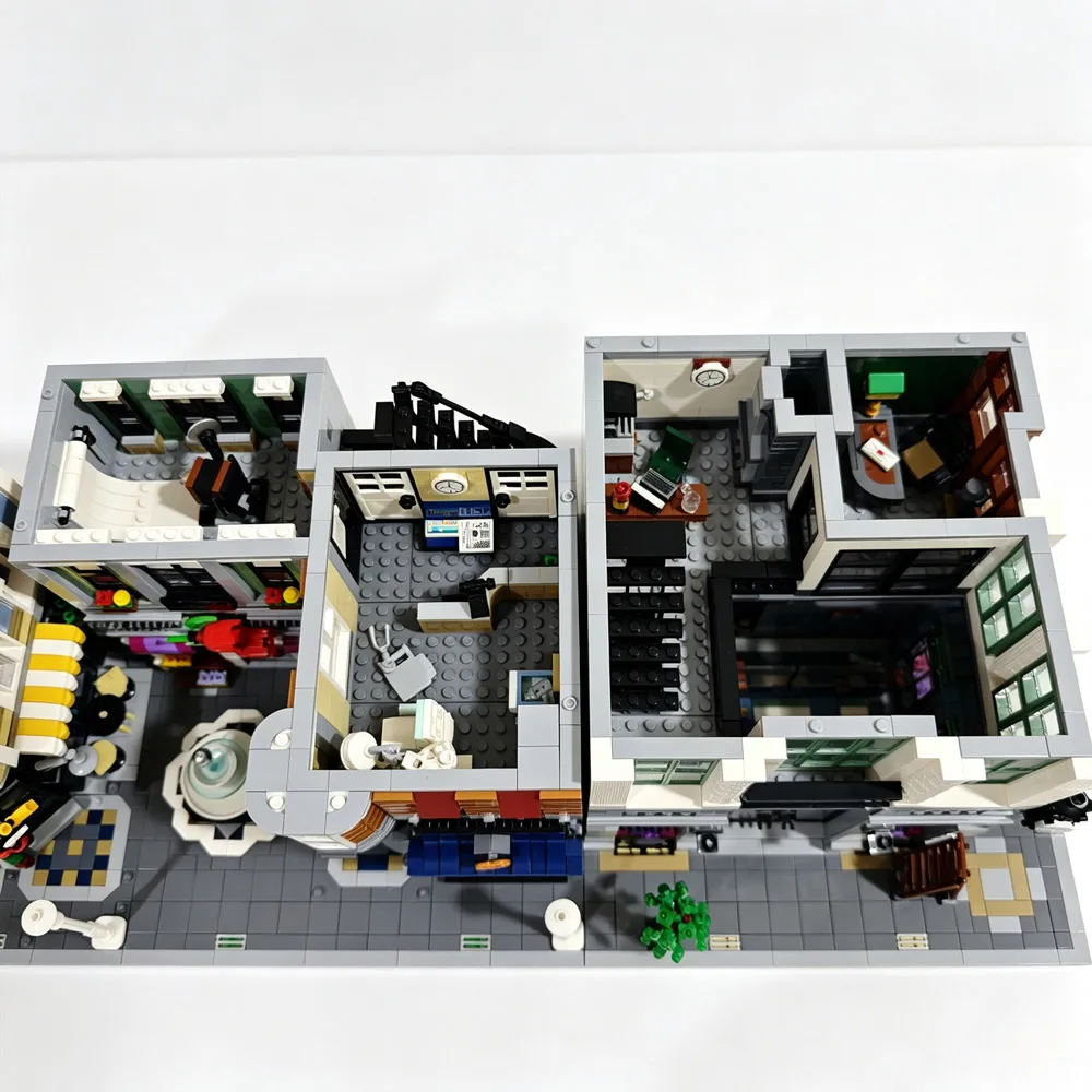 Premium Limited Collection Gift Large Classical City Street Architecture Building Blocks Multi Scene Bank Cinema Palace Detective Office Assembly Square Detailed Vintage Model Home Display Toy For MOC And Street View Collectors