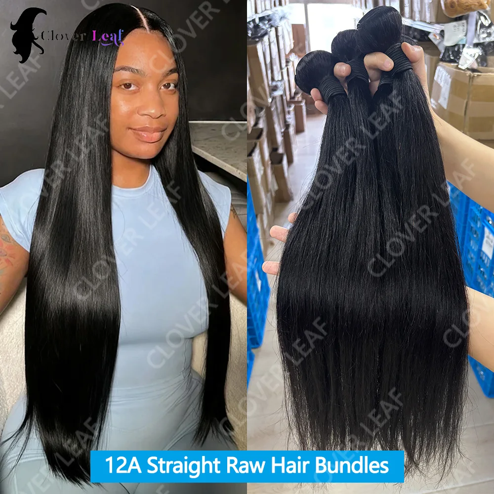 26 inch 12A Straight Human Hair Bundles 1/3/4 Pcs Virgin Hair Brazilian Raw Hair Bundles 100% Human Hair Extensions Raw Hair Bundles Natural Black Color 12-40 Inches Straight Human Hair Bundles Smooth Tender Ideal Tangle Free No Shedding For Daily Wear