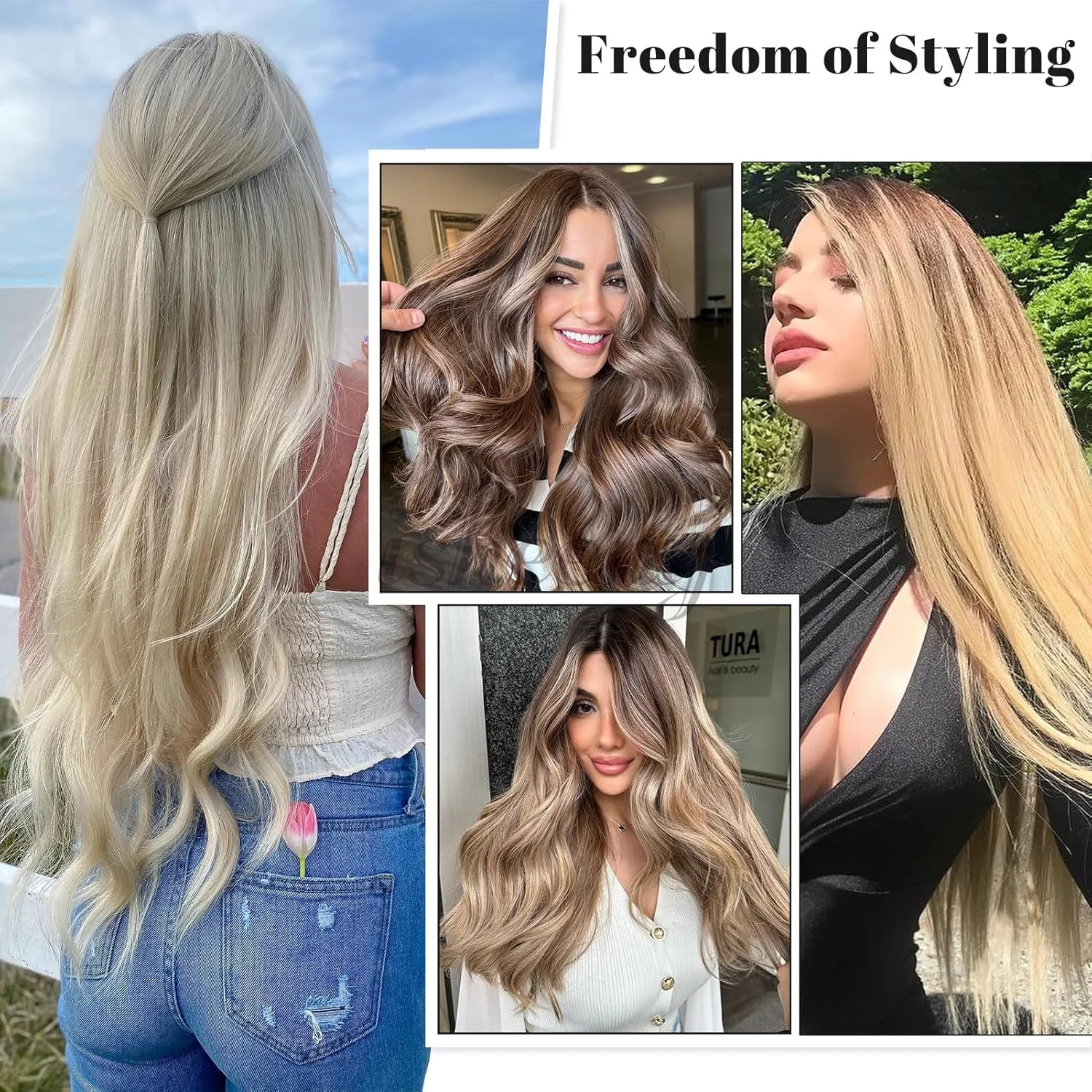 12“-24" Clip Hair Extension Human Hairpiece Nature Straight Machine Remy Hair Full Head 7pcs/set 100g-120g Hair Easy To Wear