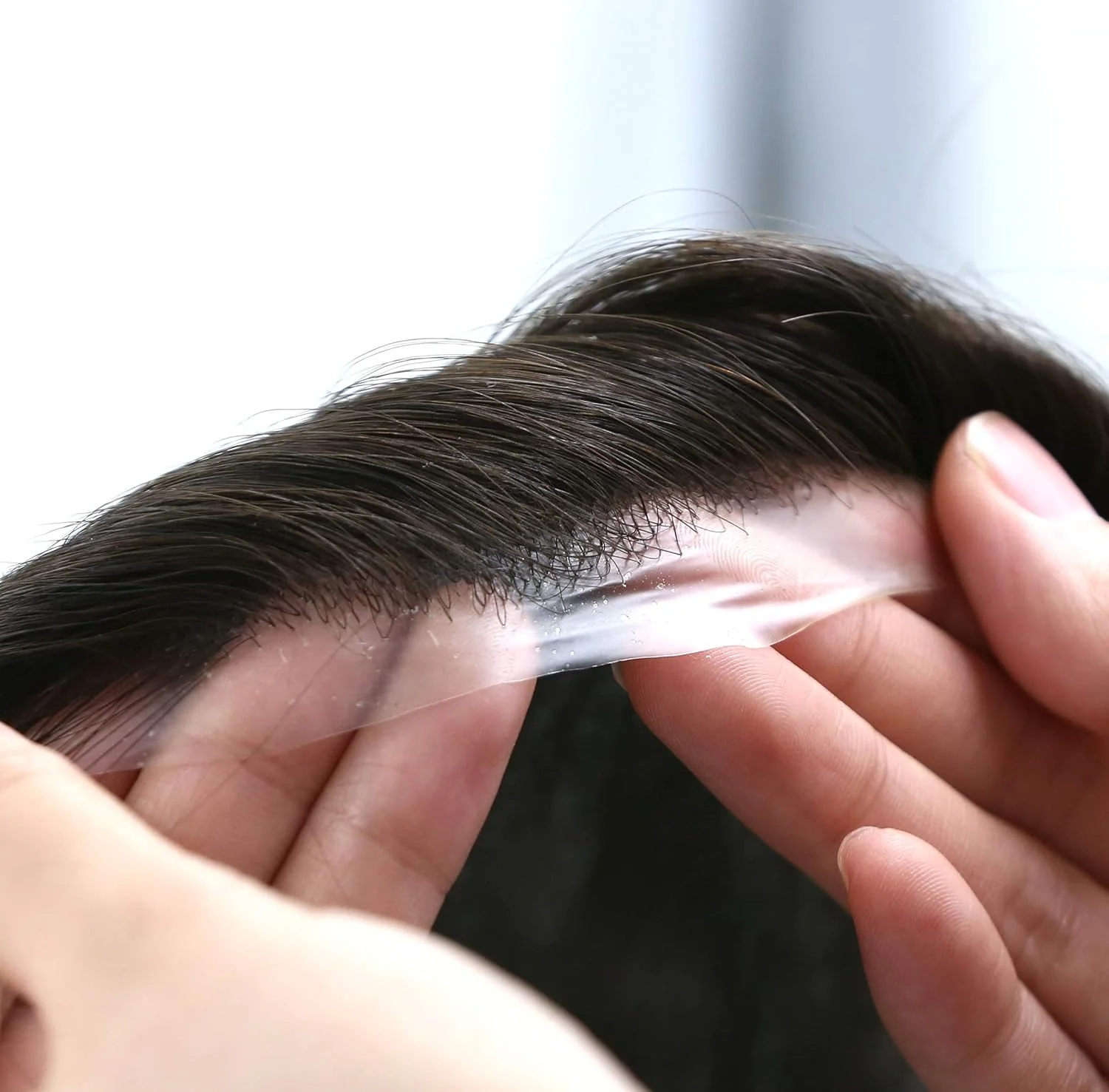 Toupee for Men with 100% European human hair 8x10 inch Hairpiece for Men 0.03mm Ultra Thin Skin Hairsystem All V-looped Mens Toupee ( #4))