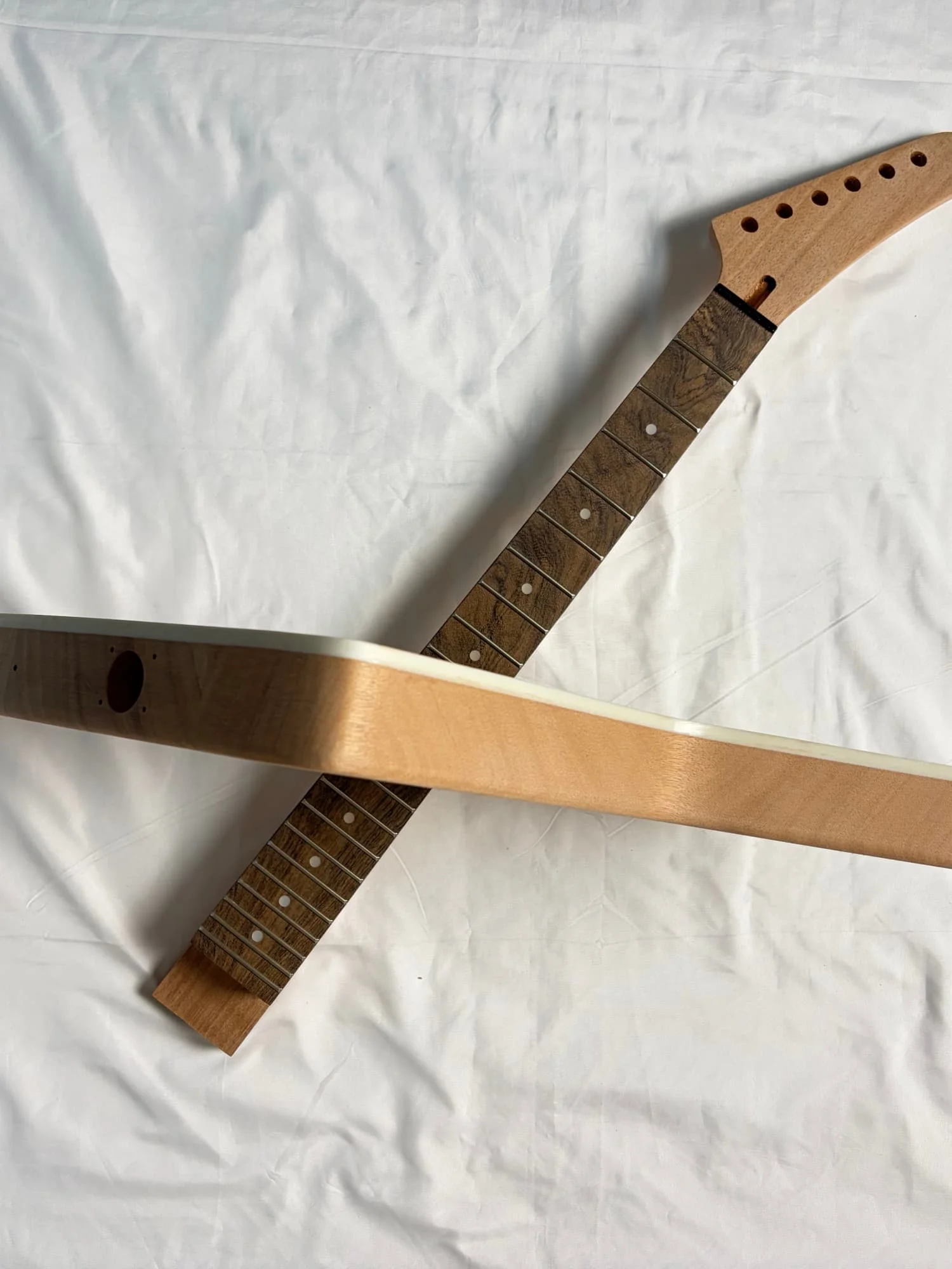 DIY Explorer Style Electric Guitar Kits 22Fret Mahogany Body HH Pickups Wrapped With Color Shells
