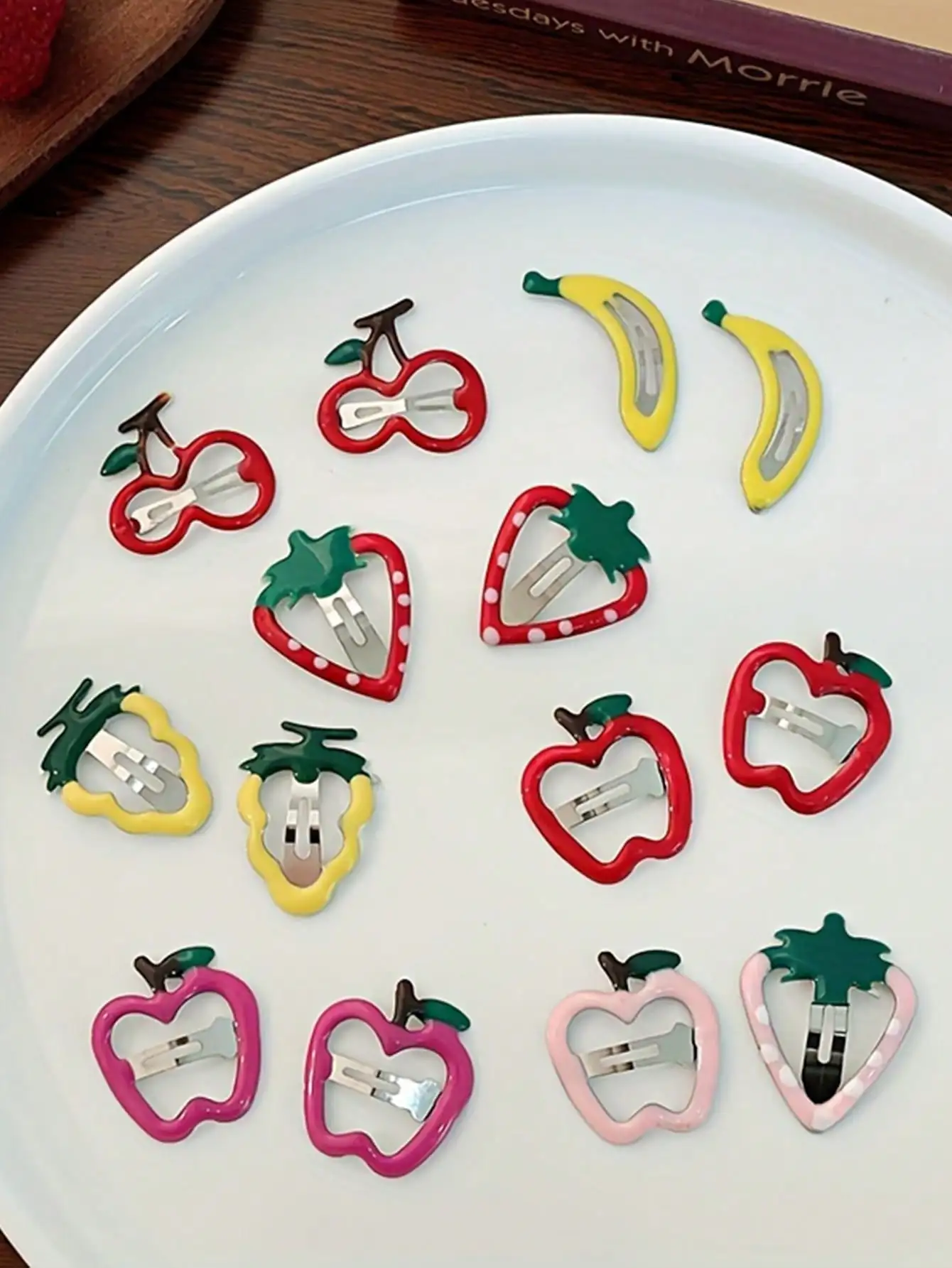 10Pcs Summer Drip Oil Fruit BB Hair Clips for Girls, Cute Side Barrettes with Apple, Cherry, Strawberry, Random Styles Shipped