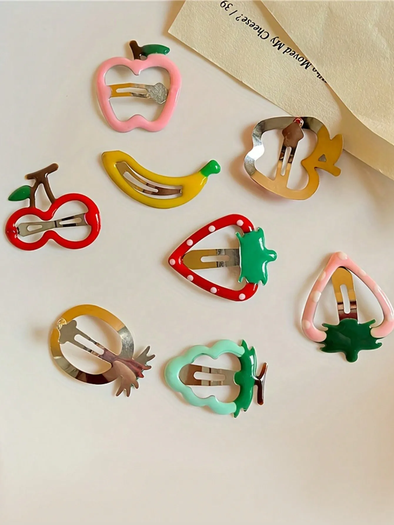 10Pcs Summer Drip Oil Fruit BB Hair Clips for Girls, Cute Side Barrettes with Apple, Cherry, Strawberry, Random Styles Shipped