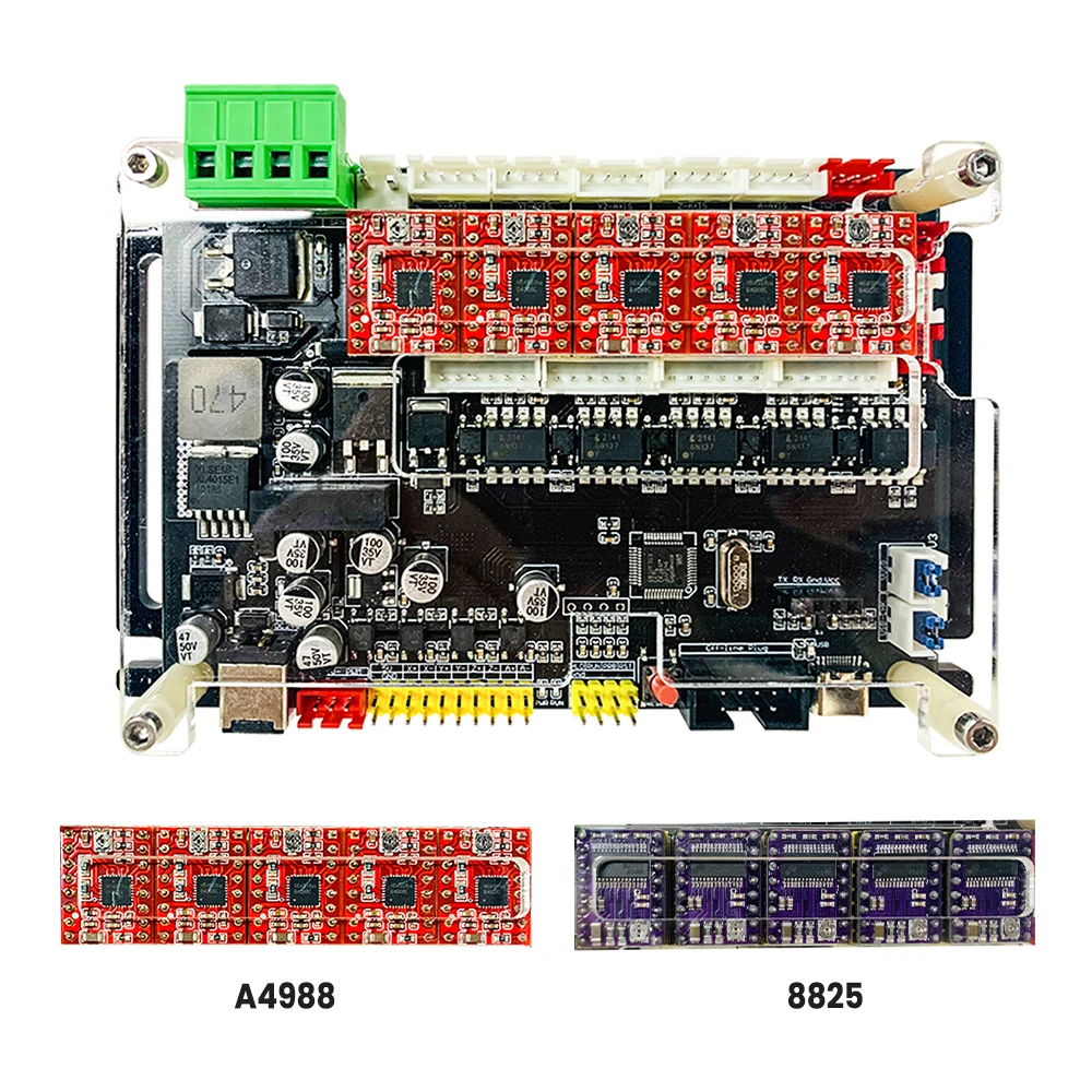 CNC 4AXIS Controller MCU32 Bit 32GRBL Stepper Motor Driver XYZA Axis Driver Board Spport 500W Spindle for CNC Milling Machine
