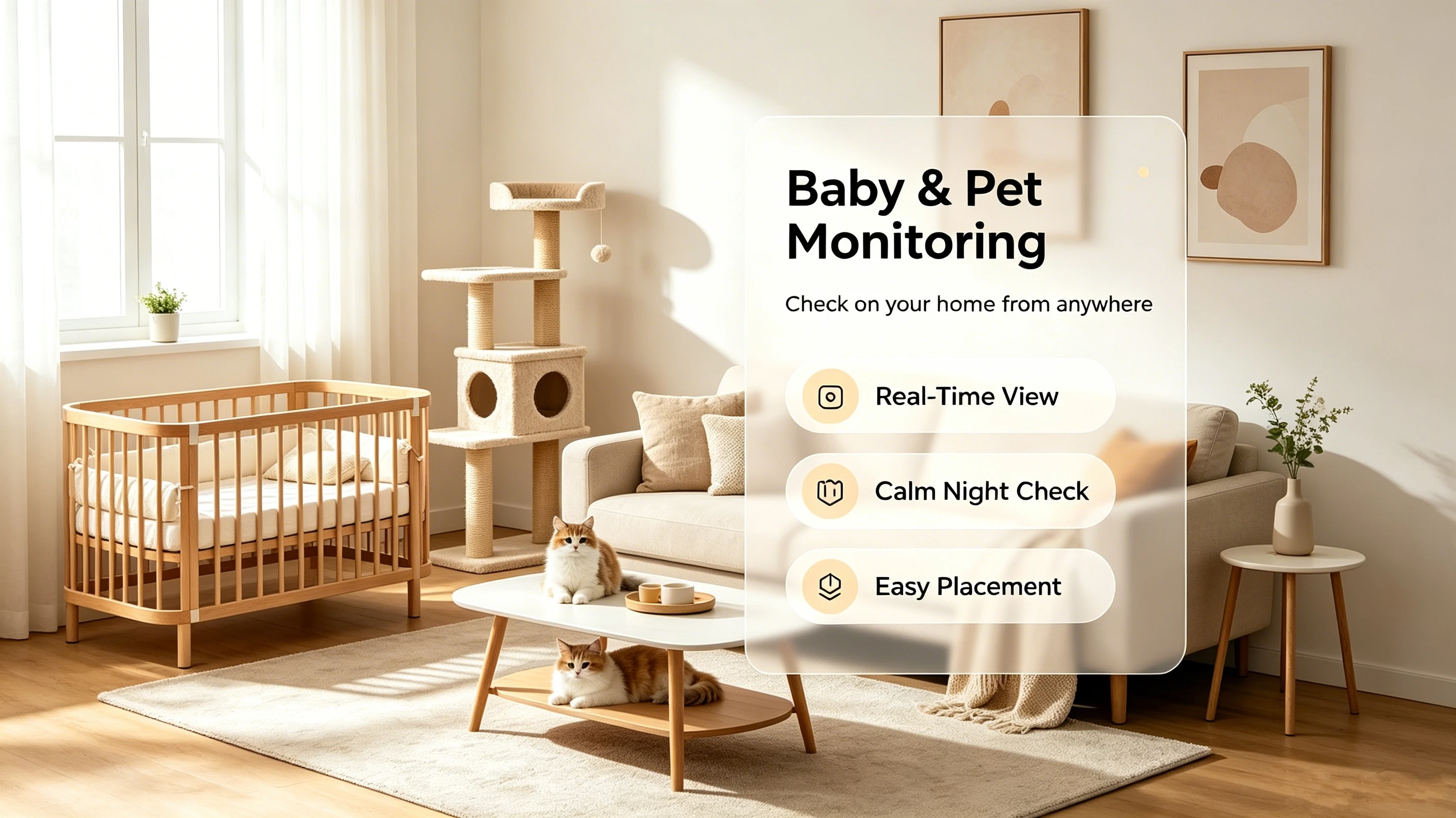 Ultra HD mini Camera, Wireless Home Monitor, Plug-Free WiFi mini Cam for Remote Phone Viewing in Cars and for Pets, Portable 360° Panoramic Security Camera with Motion Detection and Night Vision for Indoor and Outdoor Use at Homes and Offices