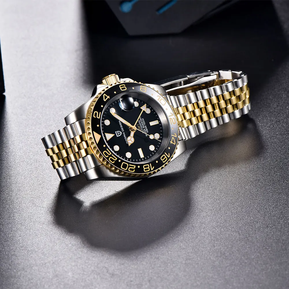 PAGANI DESIGN New 1662 Men Watch GMT Mechanical Wristwatch 40mm Automatic Watch for Men's Stainless Steel Waterproof Watches Man