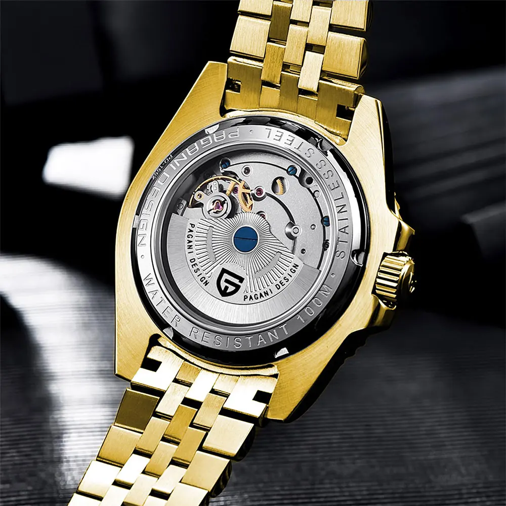PAGANI DESIGN New 1662 Men Watch GMT Mechanical Wristwatch 40mm Automatic Watch for Men's Stainless Steel Waterproof Watches Man