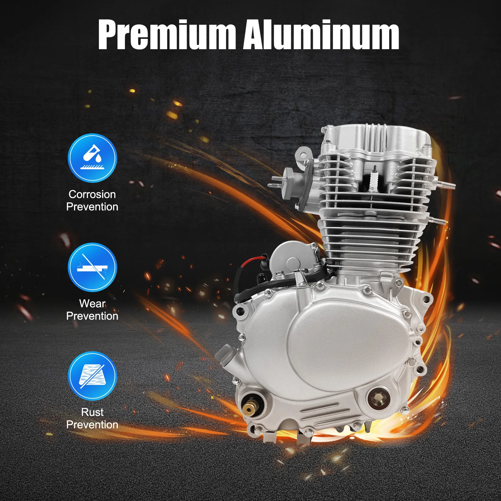 4 Stroke 250cc Engine Motor, Single Cylinder Engine 14KW 8500RPM with Electric/Foot Start & CDI Ignition for 200cc 250cc ATV