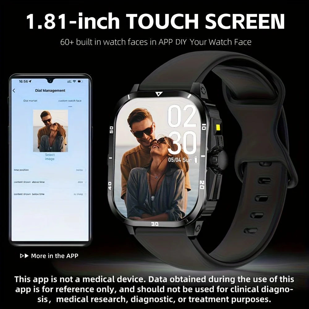 New Full-Touch High-Definition Men'S and Women'S Sports Smartwatch Features ,Wireless Dialing, Answering Calls, Motion Tracking, Music Control. Suitable for Android & Iphone,Christmas/New Year/Birthday Watch Gifts