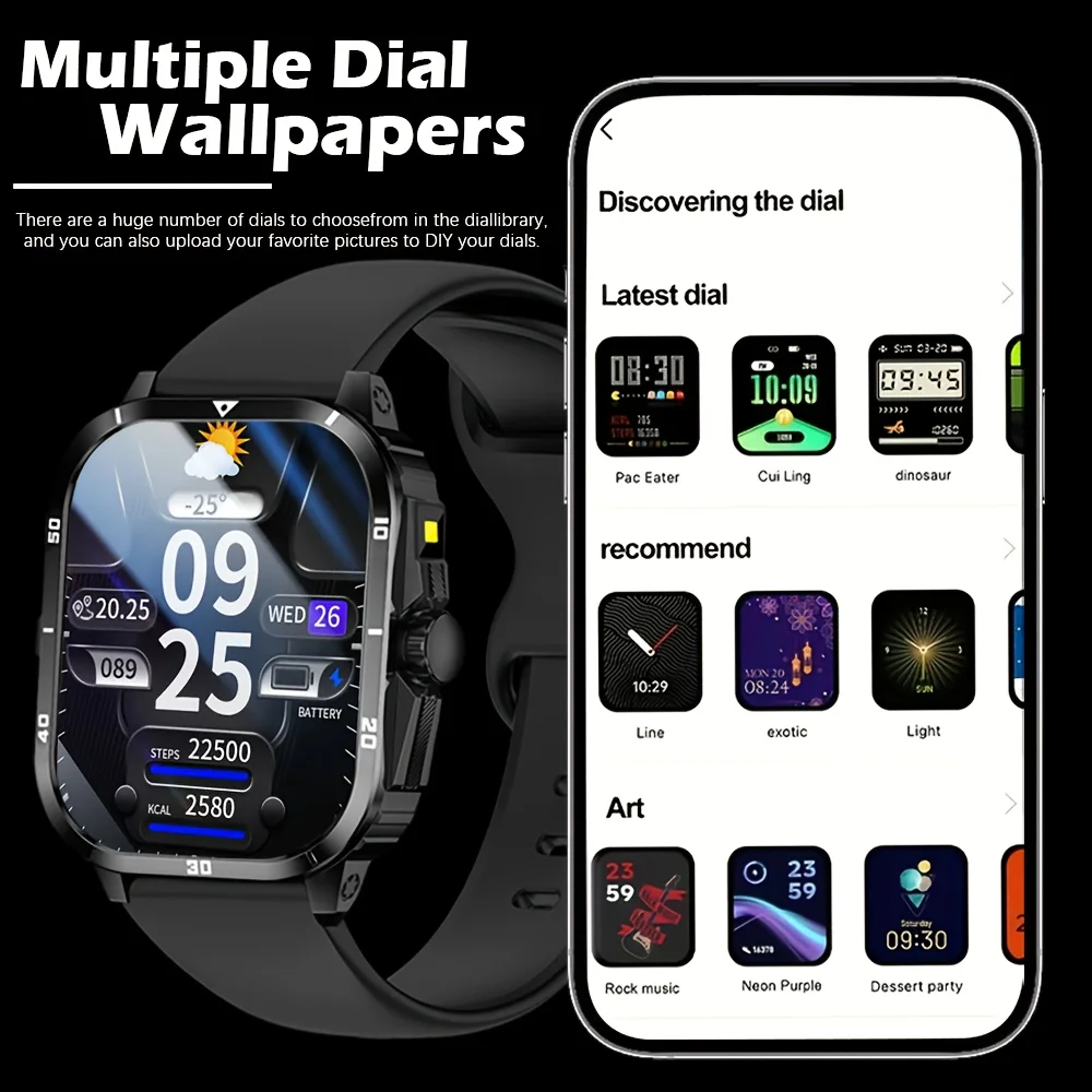 New Full-Touch High-Definition Men'S and Women'S Sports Smartwatch Features ,Wireless Dialing, Answering Calls, Motion Tracking, Music Control. Suitable for Android & Iphone,Christmas/New Year/Birthday Watch Gifts