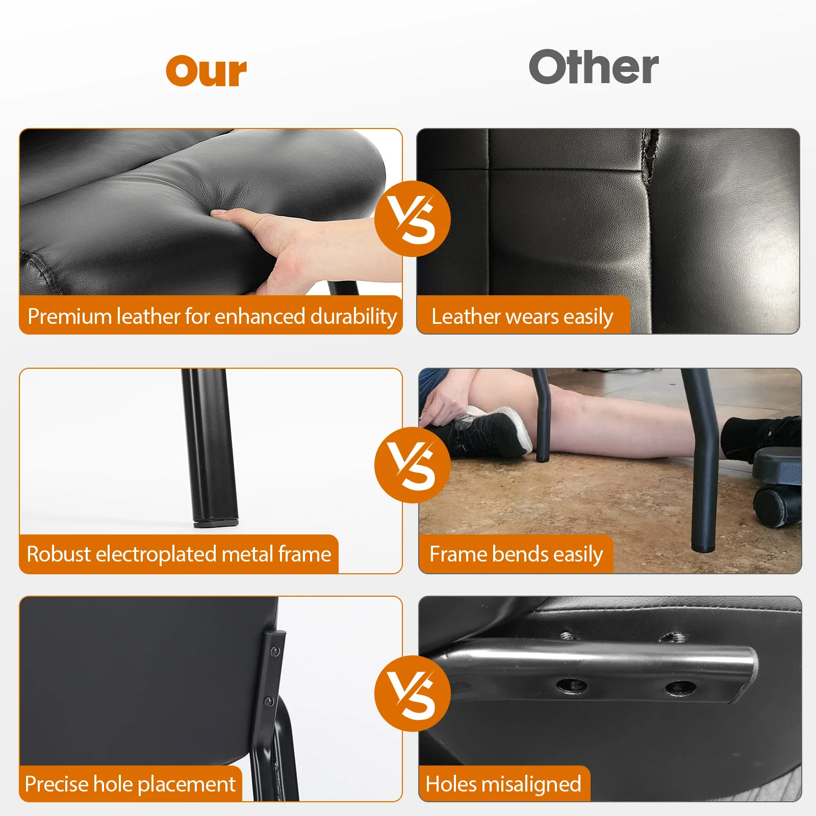 MCQ Waterproof PU Leather Office Chair Ergonomic Thickened Lumbar Support and Durable Steel Structure Chair For Office