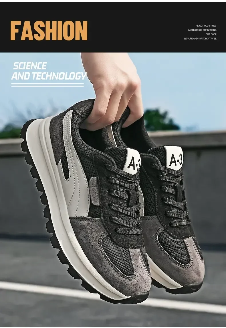 New Casual Sneakers Men Sports Shoes Autumn Fashionable British Style Soft Sneakers Trendy Running Shoes Vintage Versatile Casual Thick