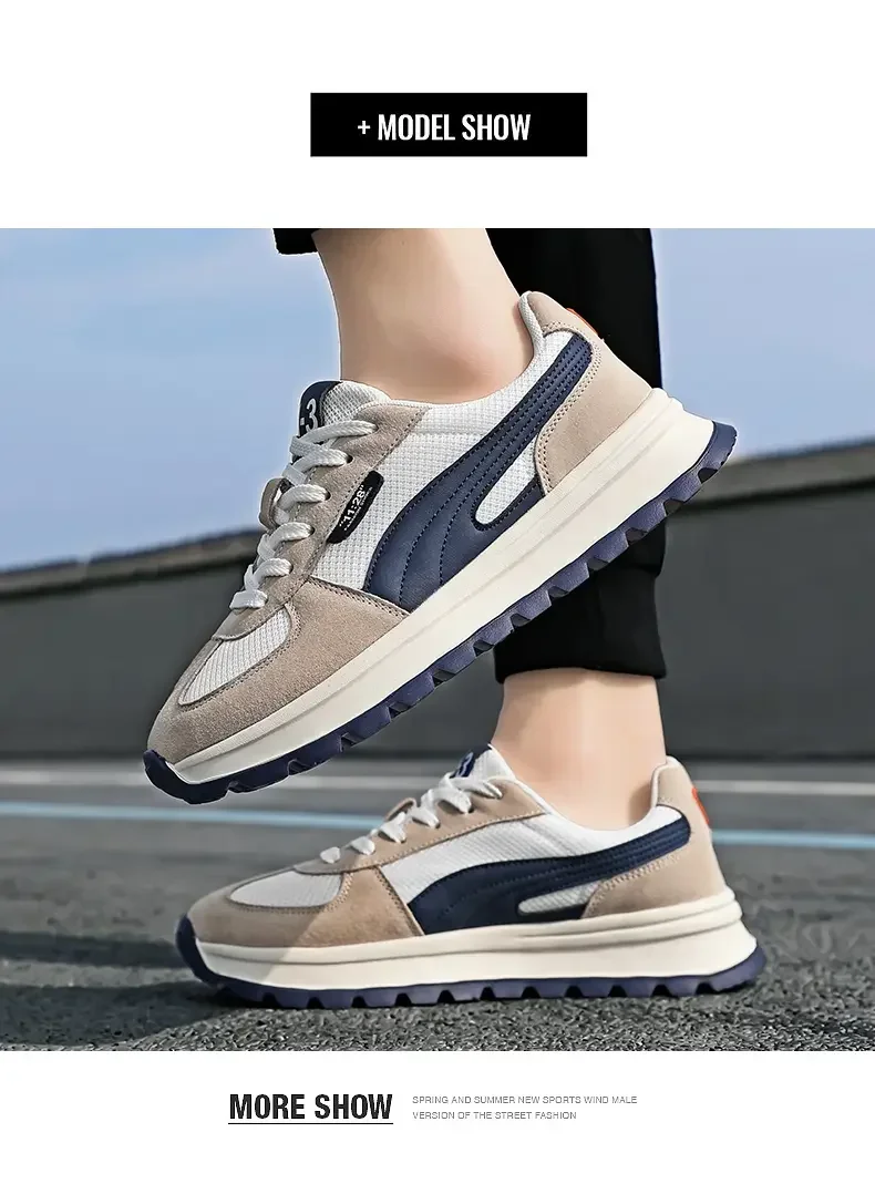 New Casual Sneakers Men Sports Shoes Autumn Fashionable British Style Soft Sneakers Trendy Running Shoes Vintage Versatile Casual Thick