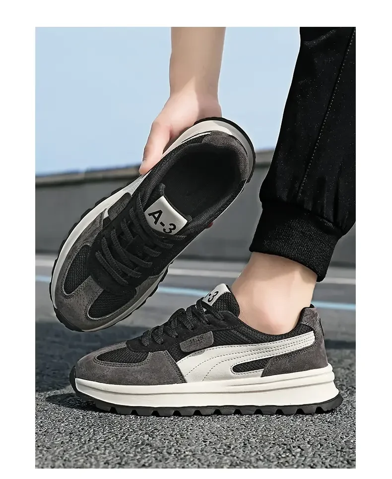New Casual Sneakers Men Sports Shoes Autumn Fashionable British Style Soft Sneakers Trendy Running Shoes Vintage Versatile Casual Thick