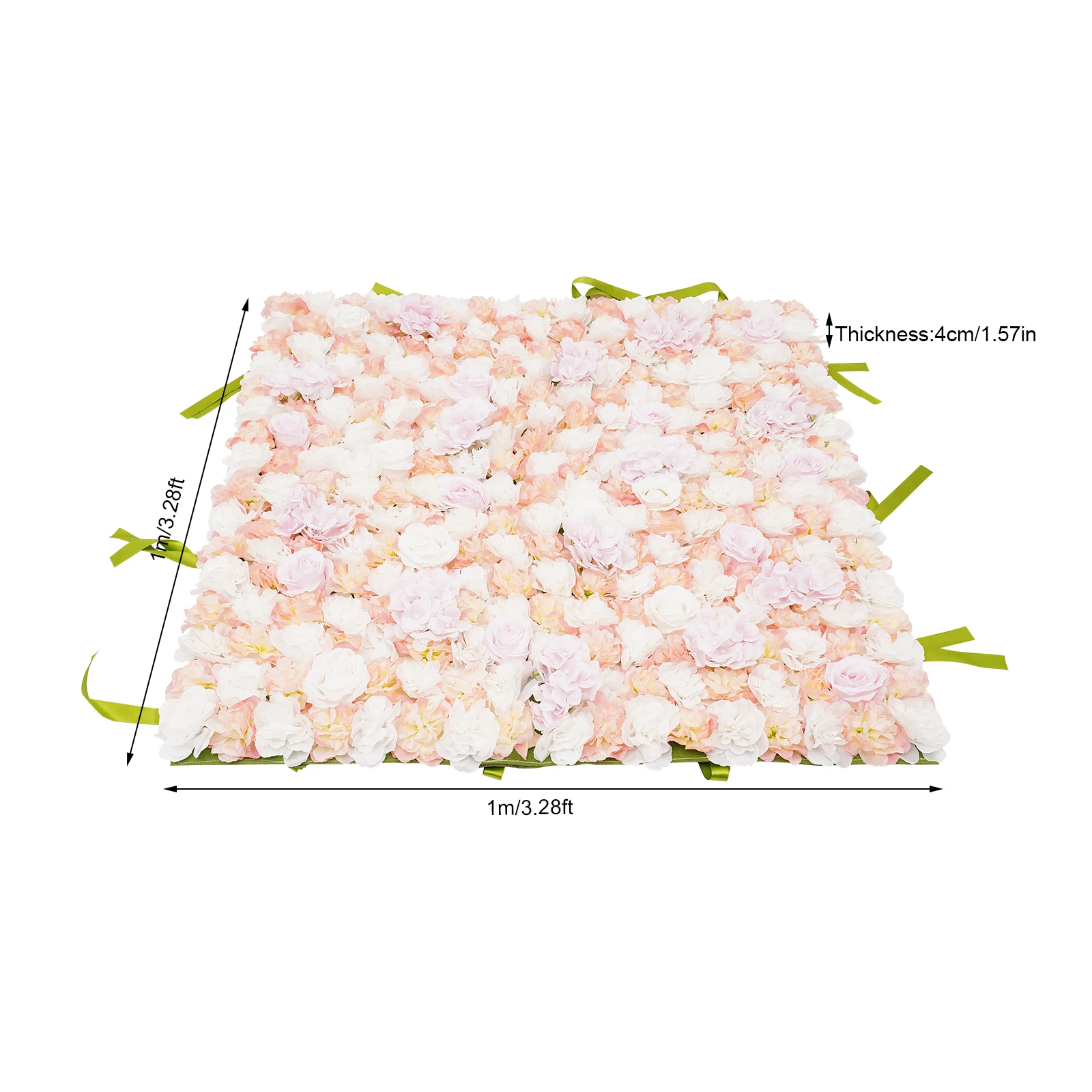 Artificial Flower Wall Panels 1*1m Flowers Wall Backdrop Silk Rose Flower Panels W/Straps for Wedding Photography Event Party Wall Decorations,Pink