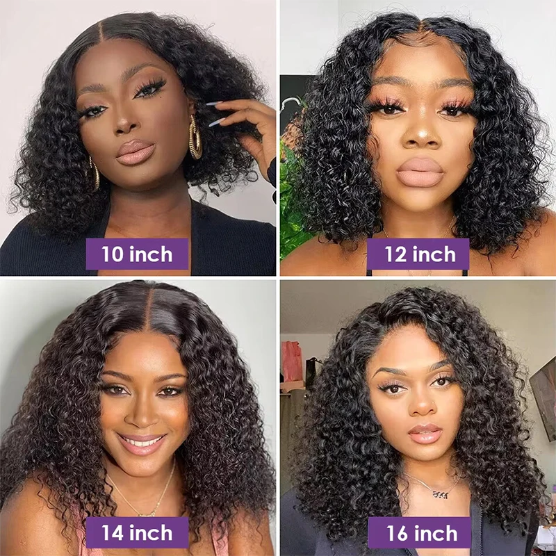 Short Bob 180% Density 13x4 Lace Front Wigs Human Hair Deep Wave Bob Wig For Women Pre Plucked Water Curly Wave Wigs Hot Sale