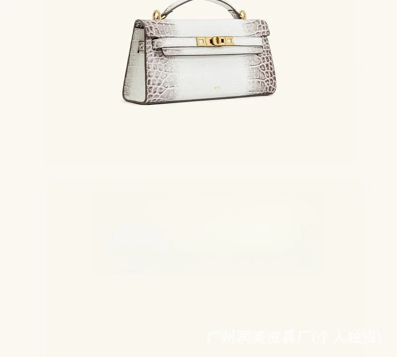 JW PEI Noor Mini Leather Top Handle Handbag Women's Crocodile Embossed Crossbody Purse Elegant Luxury Style Satchel Shoulder Bag
