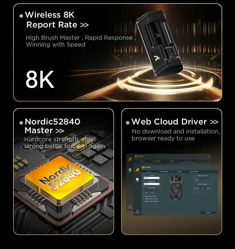 ATTACK SHARK R5 Ultra Carbon Fiber Wireless Gaming Mouse ,39g SUPERLIGHT , 8K Polling Rate, PAW3950MAX Sensor (42000 DPI),
