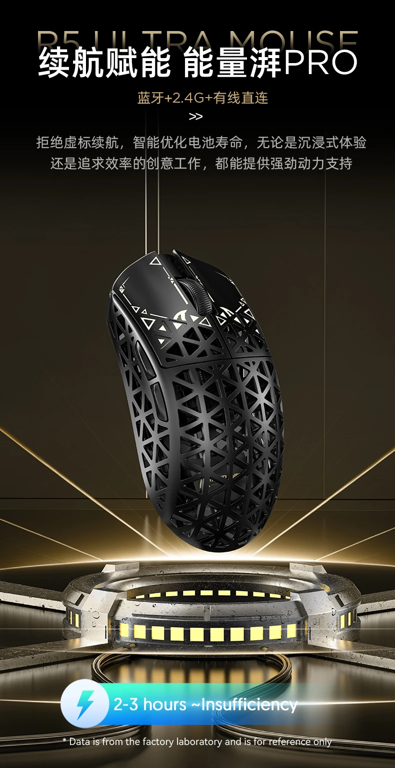ATTACK SHARK R5 Ultra Carbon Fiber Wireless Gaming Mouse ,39g SUPERLIGHT , 8K Polling Rate, PAW3950MAX Sensor (42000 DPI),