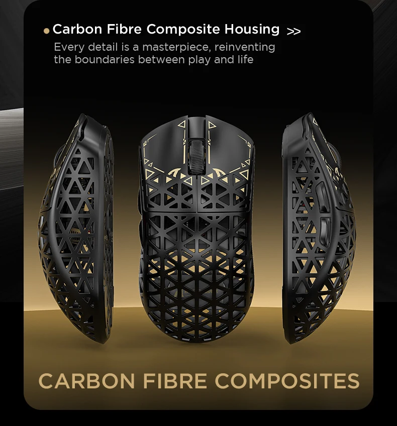 ATTACK SHARK R5 Ultra Carbon Fiber Wireless Gaming Mouse ,39g SUPERLIGHT , 8K Polling Rate, PAW3950MAX Sensor (42000 DPI),
