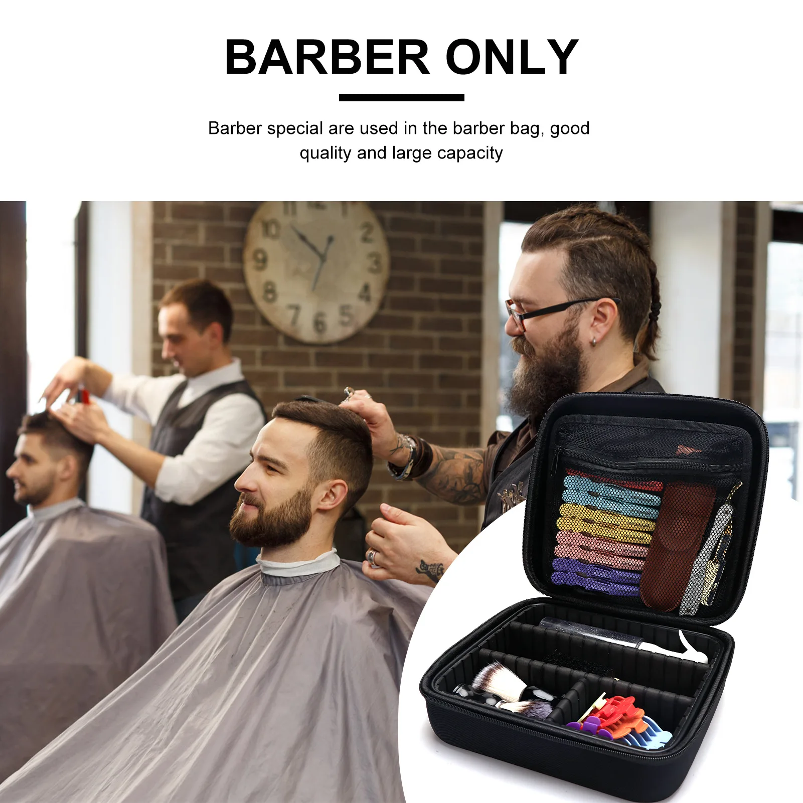 1pcs Portable Barbershop Hairdress Tools Storage Bag Scissors Clips Comb Case Waterproof Salon Makeup Handbag for Travel Barber