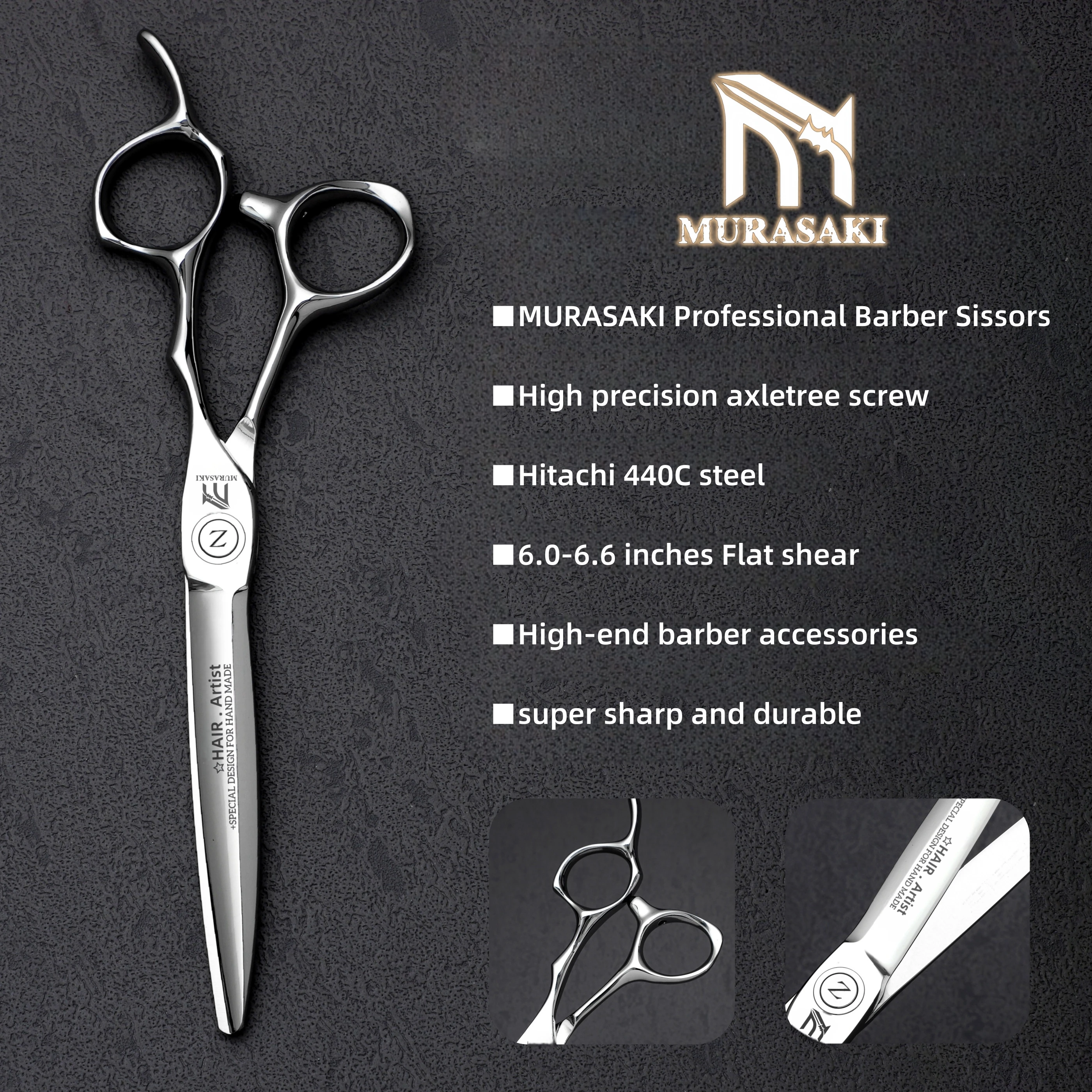 Professional Hairdressing Scissors,Hitahi 440C Steel Thinning Shears,Set of 6.0-6.5 Inches Hair Cutting Tools,Sharp and Durable
