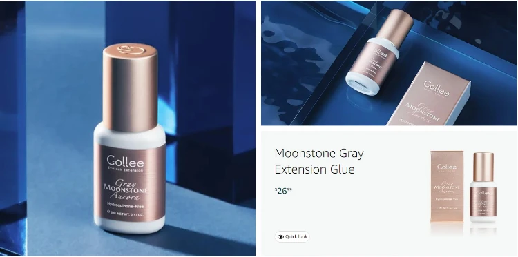 Gollee Banana Scent Eyelash Glue 1-2s Fast Drying Waterproof Glue Premade Fans Glue 5 Weeks Lasting Eyelash Extension Glue Salon