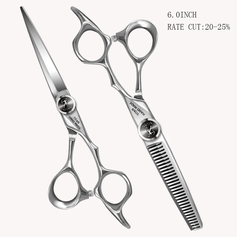 TITAN Professional Hairdresser Scissors Barber Scissors Hair Cutting Thinning Set of 5.5/6.0/6.5/7.0 Inch Japan 440C Steel