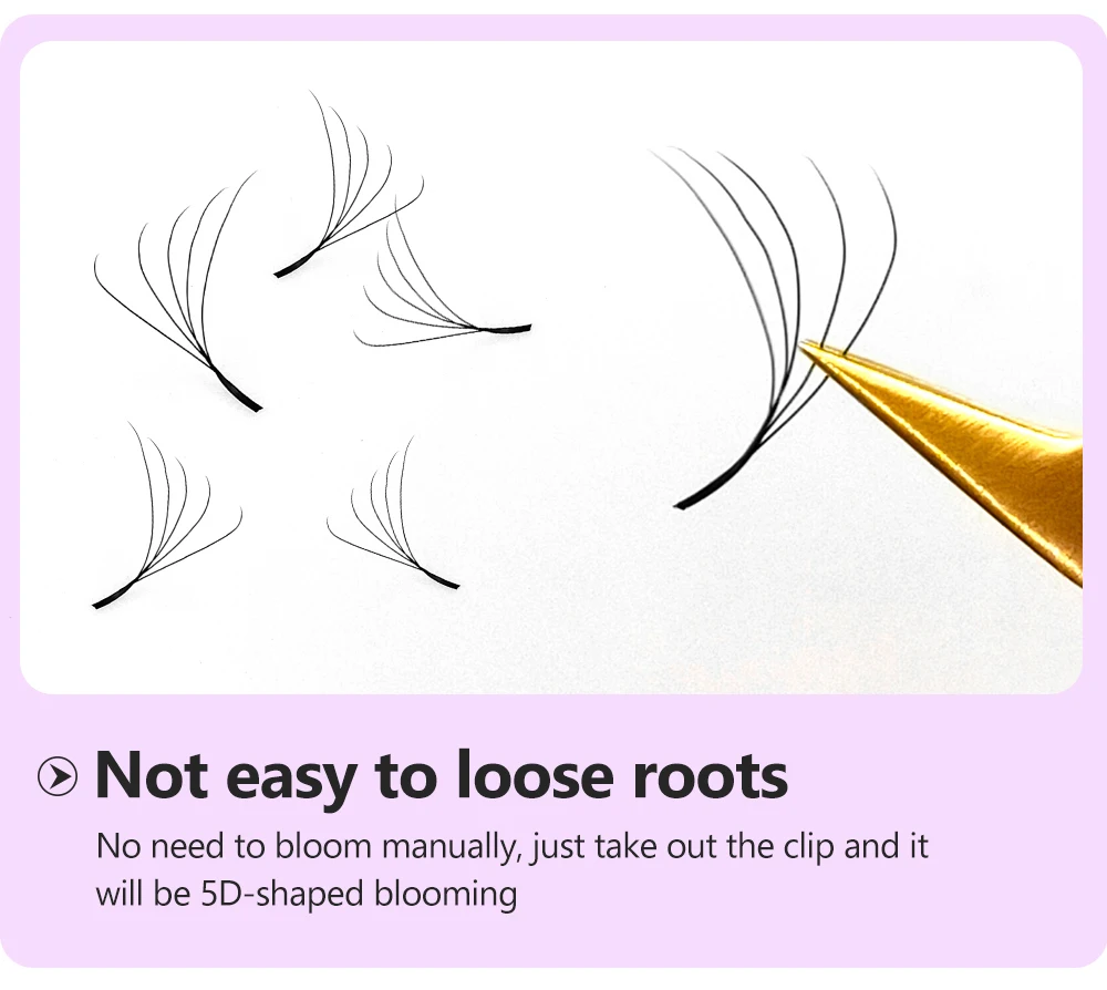 LAKANAKU 5D W Shaped Eyelashes Extension Volume Fans 6 Trays Cilios W Shape Lash Natural Soft Make-up Fans