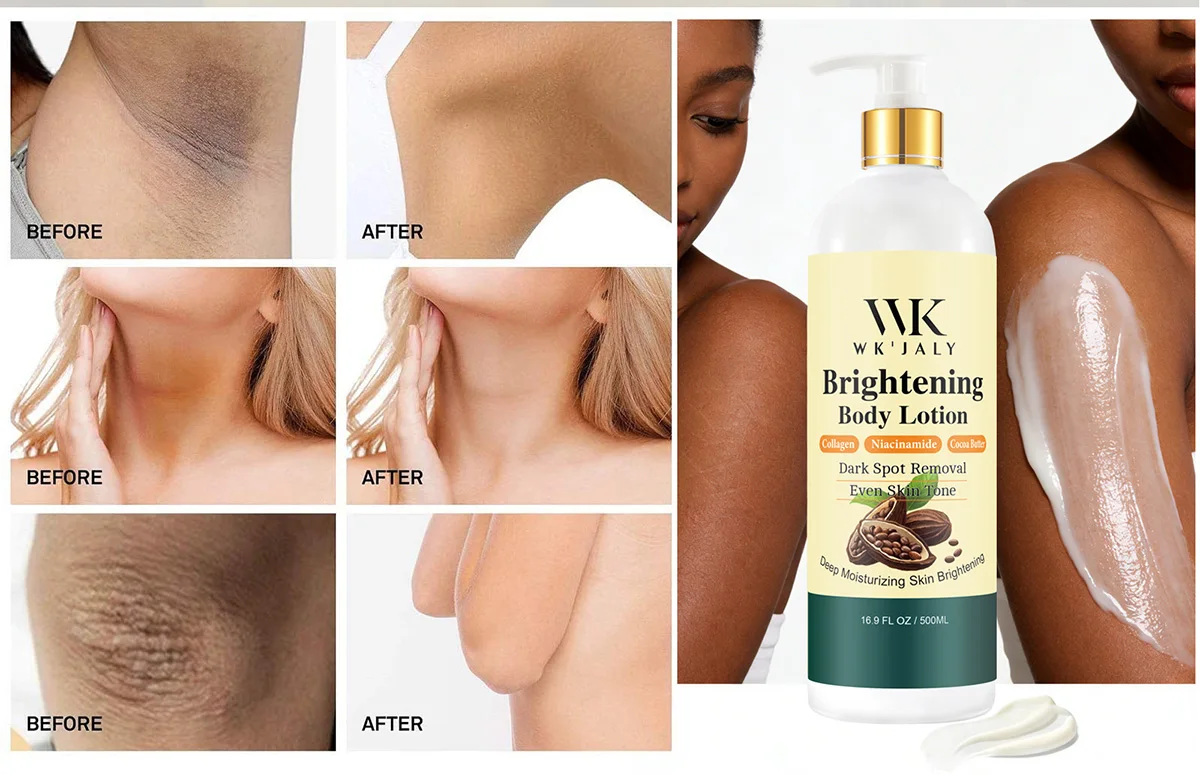 WK JALY Collagen Whitening Body Lotion, Remove Dark Spots, Melanin, Moisturizer, Smooth Skin, With Natural Papaya, Niacinamide