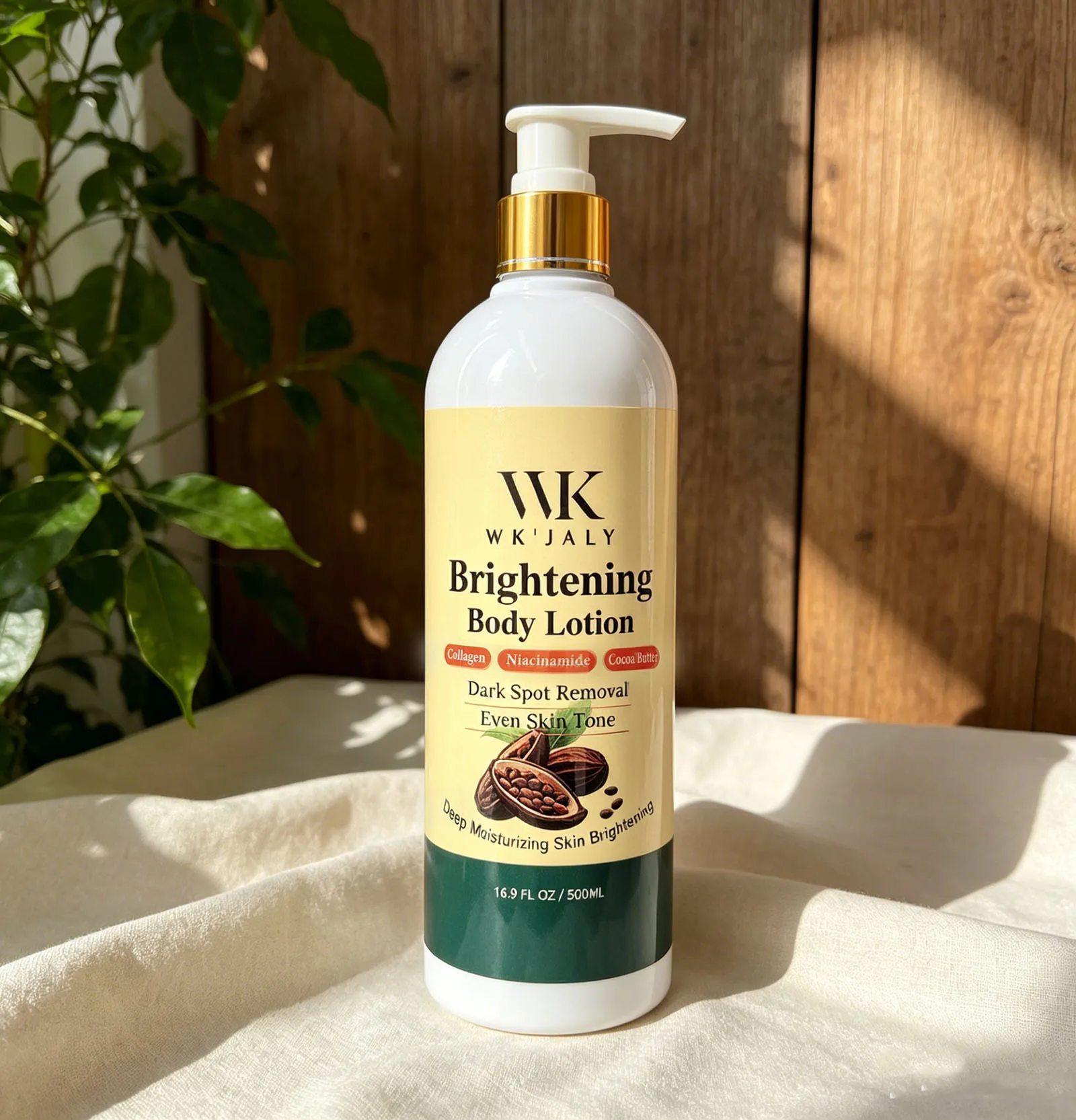 WK JALY Collagen Whitening Body Lotion, Remove Dark Spots, Melanin, Moisturizer, Smooth Skin, With Natural Papaya, Niacinamide