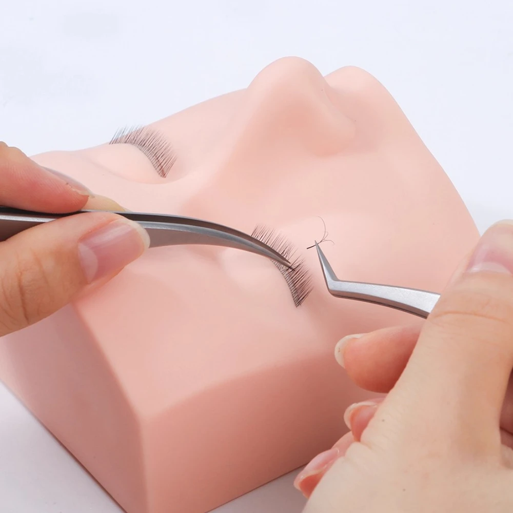 Lash Mannequin Head Makeup Mannequin Head Eyelash Extensions Practice Face Model, Soft Elastic Silicone Eyelash Mannequin Head