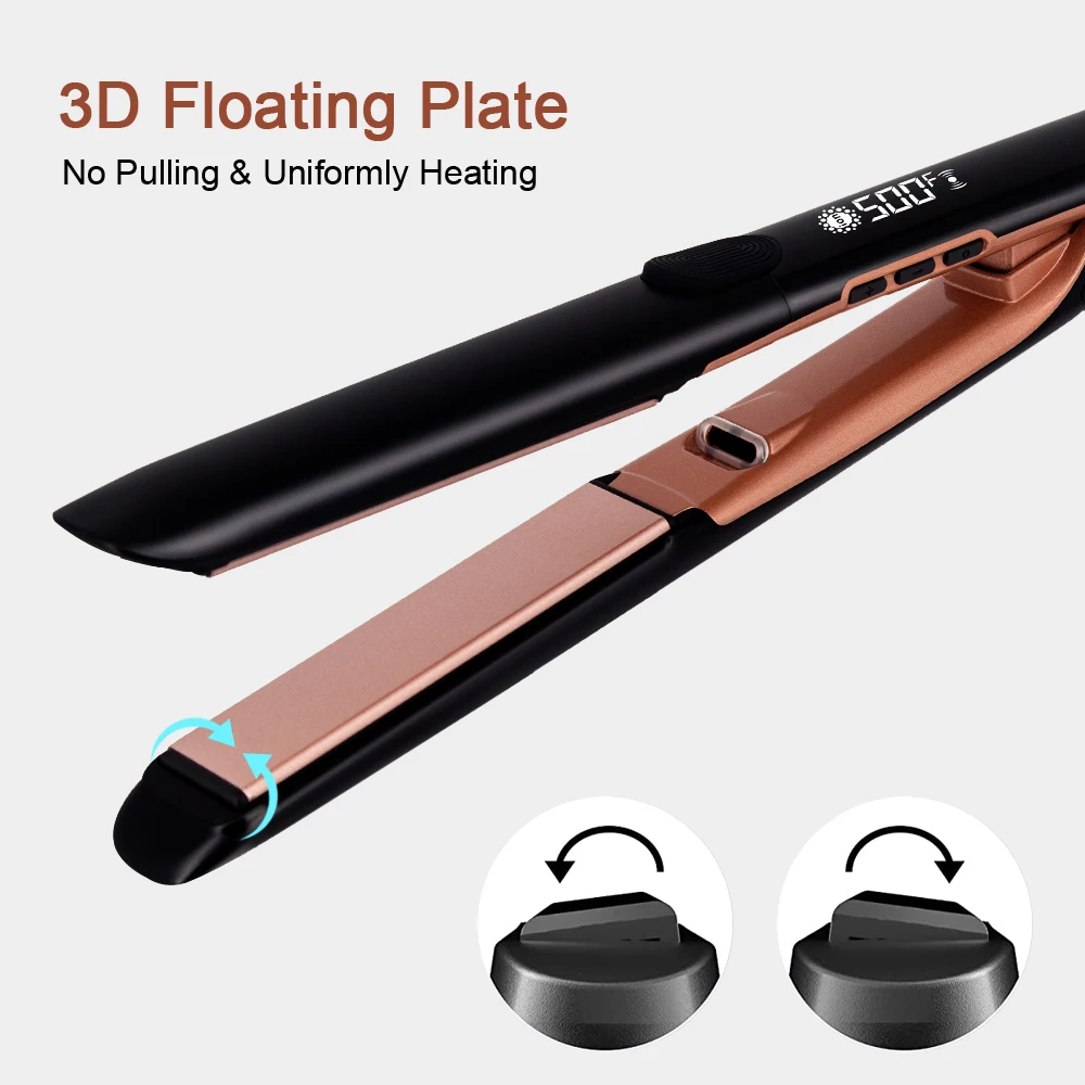 Professional Hair Straightener 500°F Plasma Hair Flat Iron 260°C Ceramic Coating Plate Smooth Frizz Salon Styling Tool 110V-240V