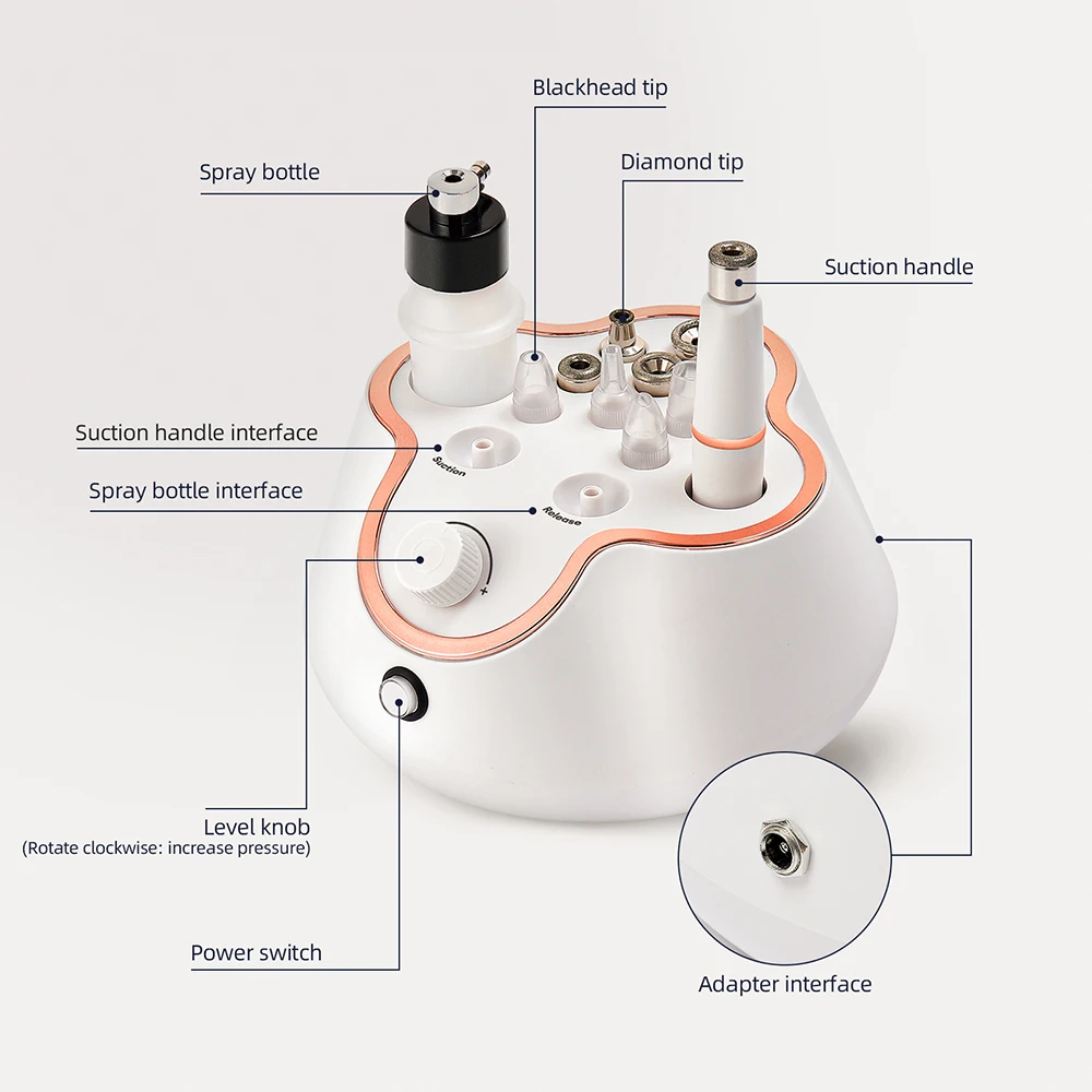 Professional Diamond Microdermabrasion Machine Home Use Facial Peeling Beauty Machine Exfoliation Face Deep Cleaning Skin Care