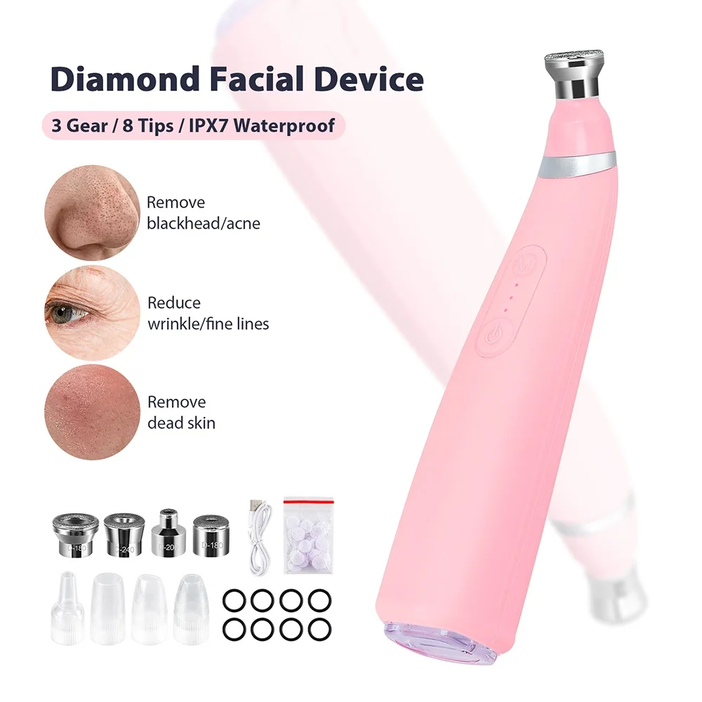 Professional Diamond Microdermabrasion Machine Home Use Facial Peeling Beauty Machine Exfoliation Face Deep Cleaning Skin Care
