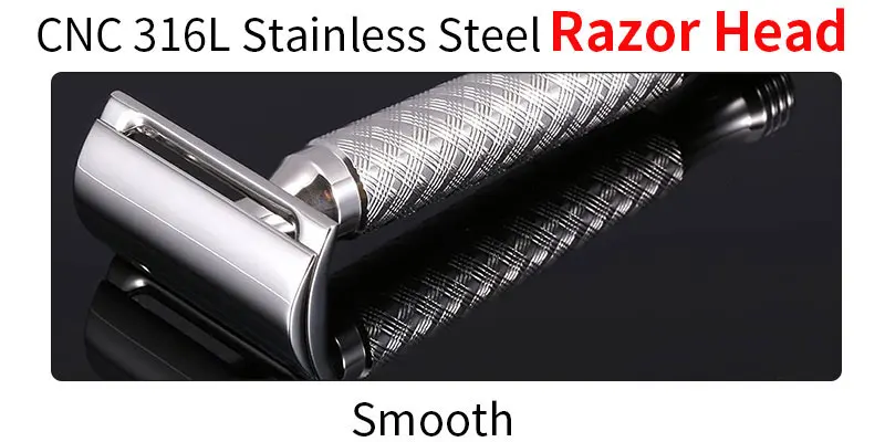 CNC 316L Stainless Steel Men's Manual Shaver Classic Double Edge Safety Razor
