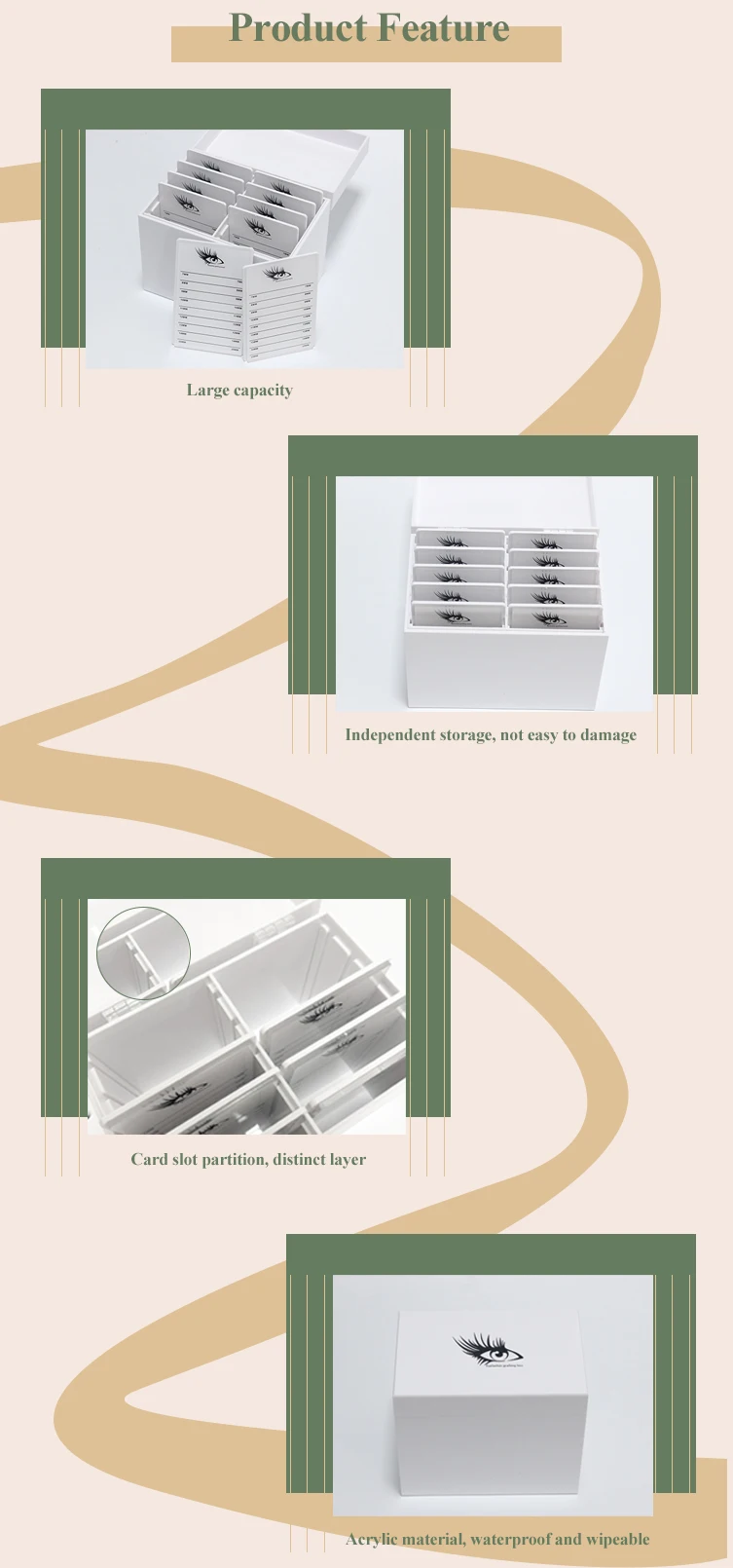 Beauty Salon 10Layers Acrylic Eyelash Extensions Storage Box Lash Tile Palette Box Lash Boxes Packaging Wholesale Lash Supplies