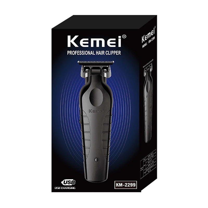 KM2296 Kemei Original Professional Rechargeable Hair Trimmer Adjustable Hair Clipper USB Carving Barber Salon
