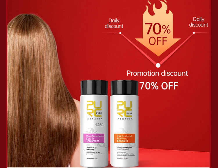 PURC Brazilian Keratin Hair Treatment Smoothing Straightening Repair Damaged Hair Keratin Professional Hair Care Products