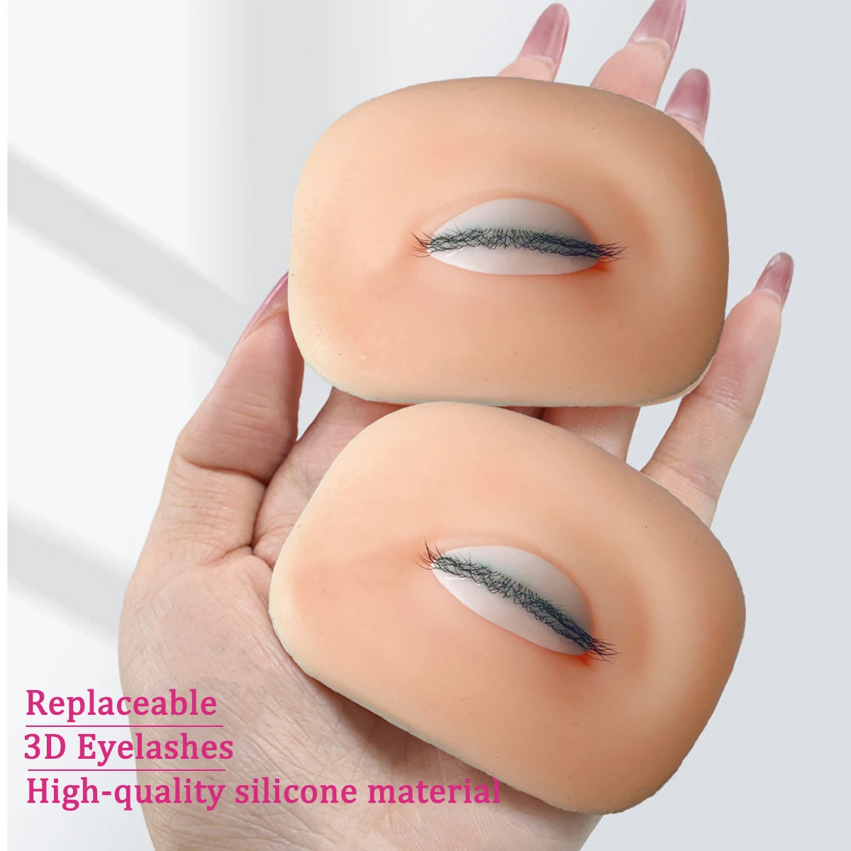 3D Eyelash Mannequin Eyesfor Eyelash Practice, Flat Doll Head, Korean Makeup Tool,False Eyelash Grafting Training Mannequin Head