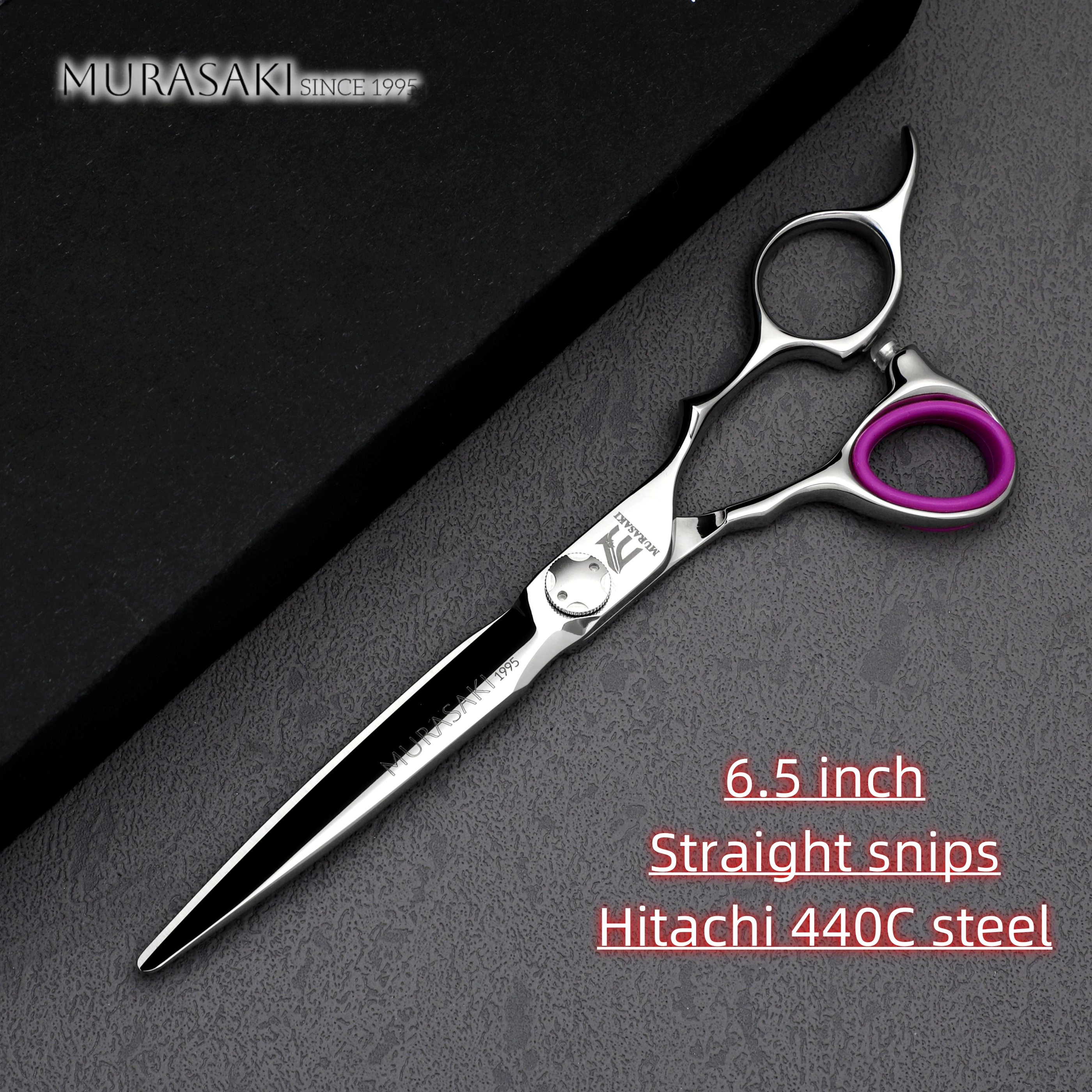 MURASAKI Professional Barber Scissors,6.0 Inch Contrary Tooth Hair Thinning Shears,High Quality Hitachi 440C Steel Barber Tools